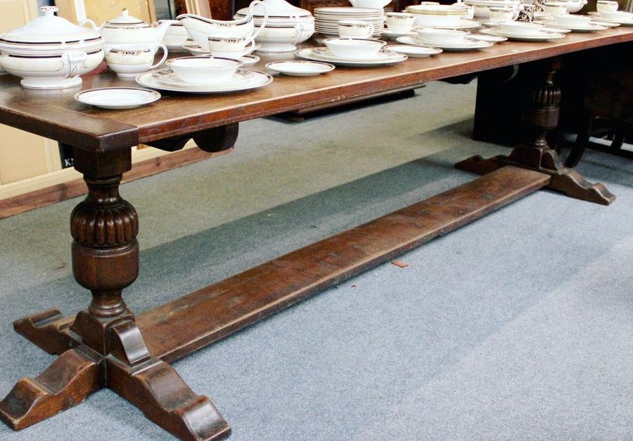 Antique Very Large Quality Solid Oak Refectory Table