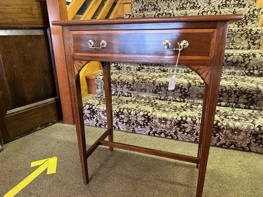 Antique Very Pretty Edwardian Inlaid Mahogany Side Table