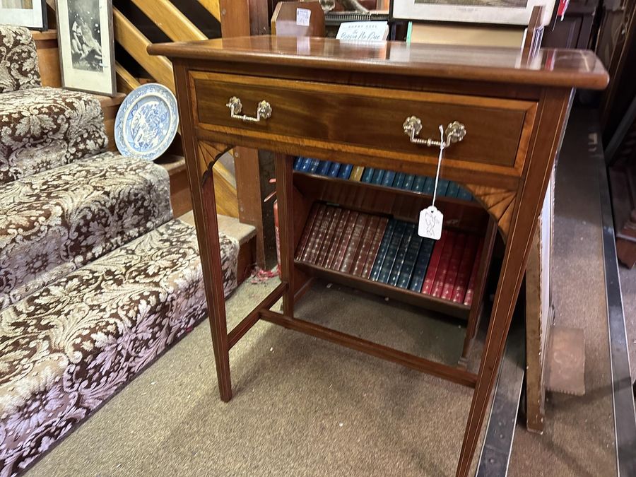 Antique Very Pretty Edwardian Inlaid Mahogany Side Table