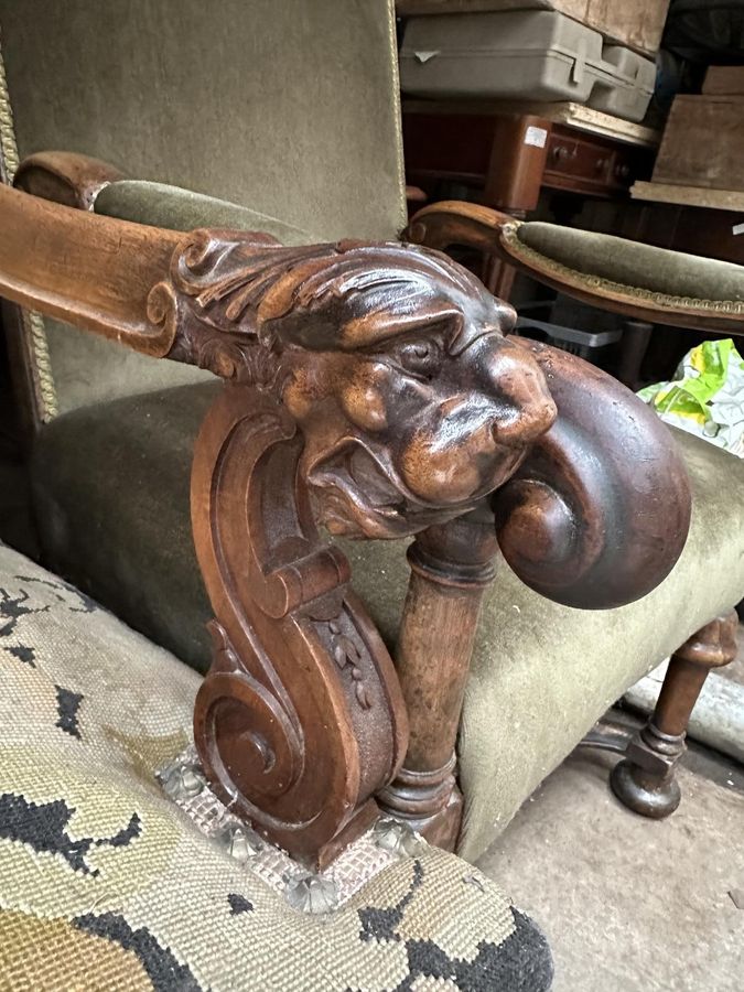 Antique Well Carved Impressive Quality Armchair