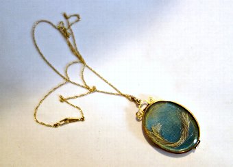 Antique Antique 14k Gold Pietra Dura Locket