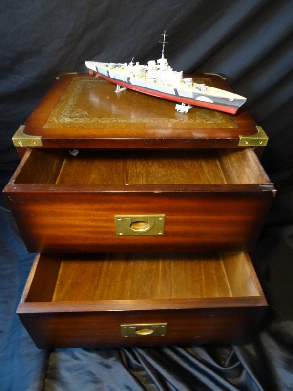 Antique Antique Vintage Naval Ship Maritime Mahogany Captains Brass