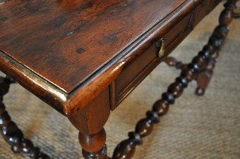 Antique A FINE CHARLES II SOLID YEW WOOD SIDE TABLE. CIRCA 1680 