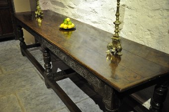 Antique A WONDERFUL CHARLES I WEST COUNTRY OAK REFECTORY TABLE. CIRCA 1630