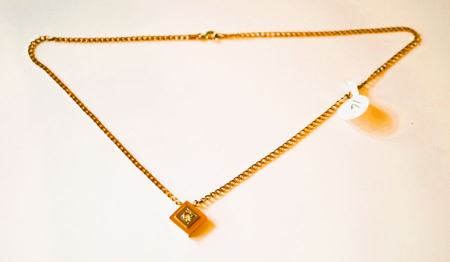 A Vintage  9ct Gold Diamond Pendant - Boxed