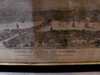 Antique London, Westminster and Southwark panoramic map, circa 1900