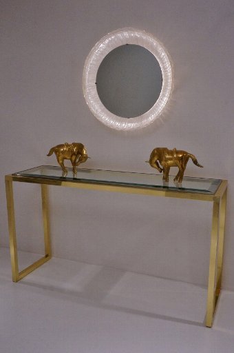 Antique Illuminated mirror by Hillebrand, circular 1970`s ca, German