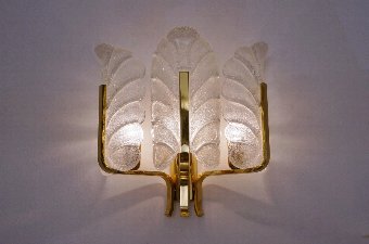Brass wall light Carl Fagerlund for Orrefors, 1960`s ca, Swedish