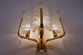 Antique Brass wall light Carl Fagerlund for Orrefors, 1960`s ca, Swedish