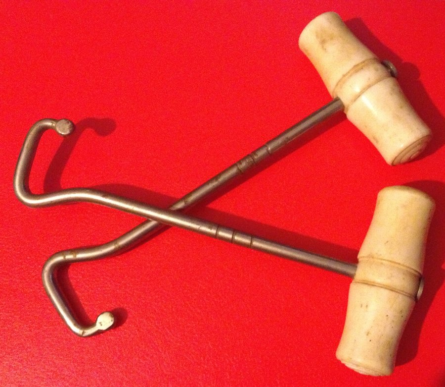 Lovely Pair of Antique Edwardian Bone Handled Riding Boot Pulls