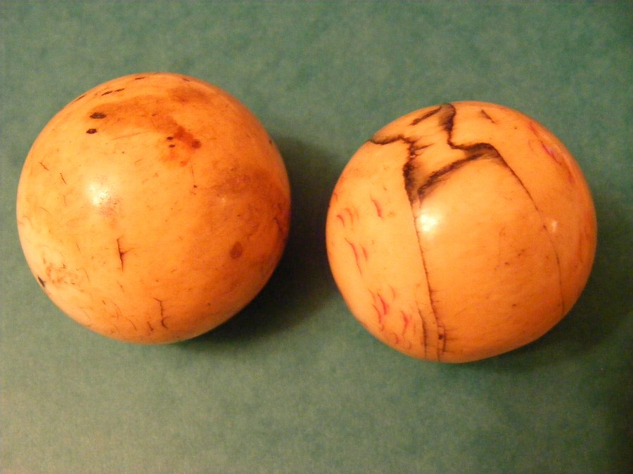 carved ivory billiard balls