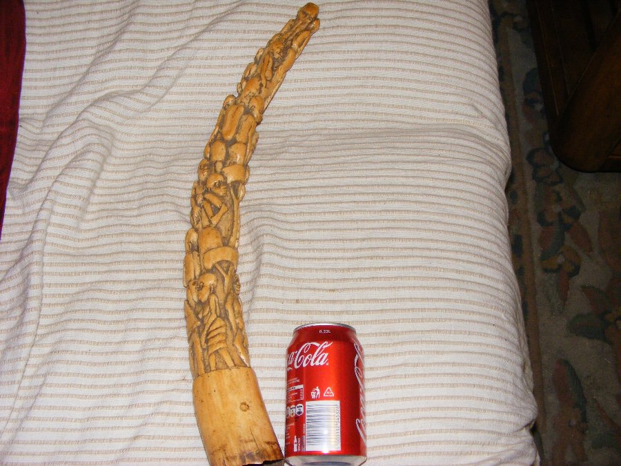 african carved ivory tusk