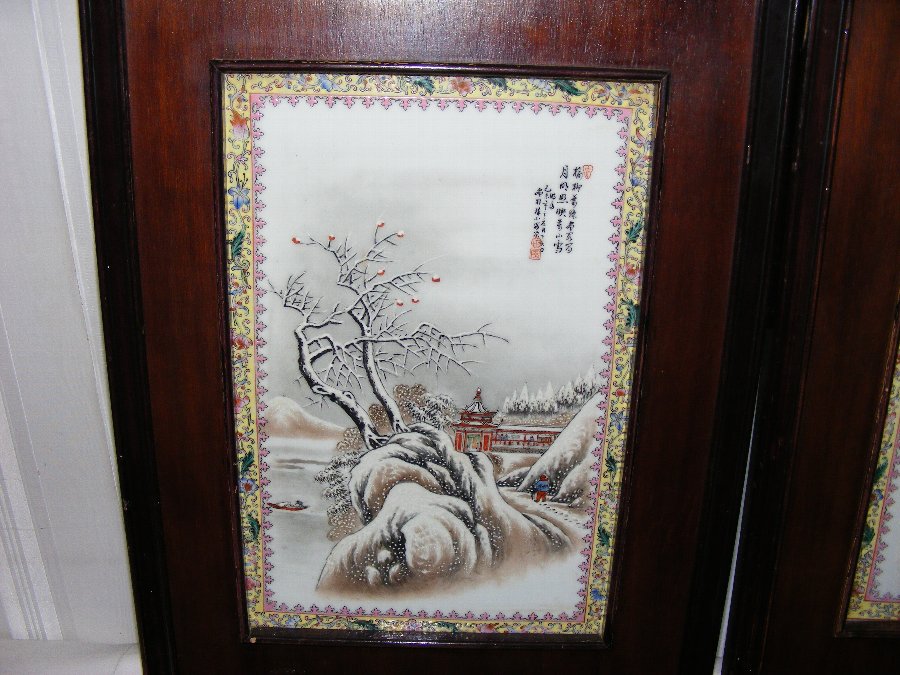 chinese oriental porcelain plaques ,set of 4 , rare