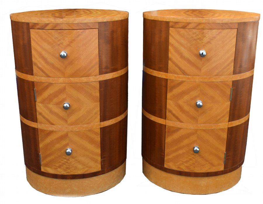 Matching Pair Of Art Deco Bedside Cabinets , Circa 1930