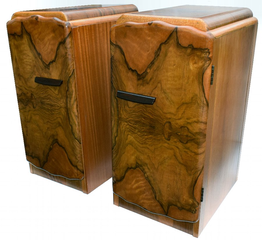 Matching Pair Of 1930's Art Deco Bedside Tables