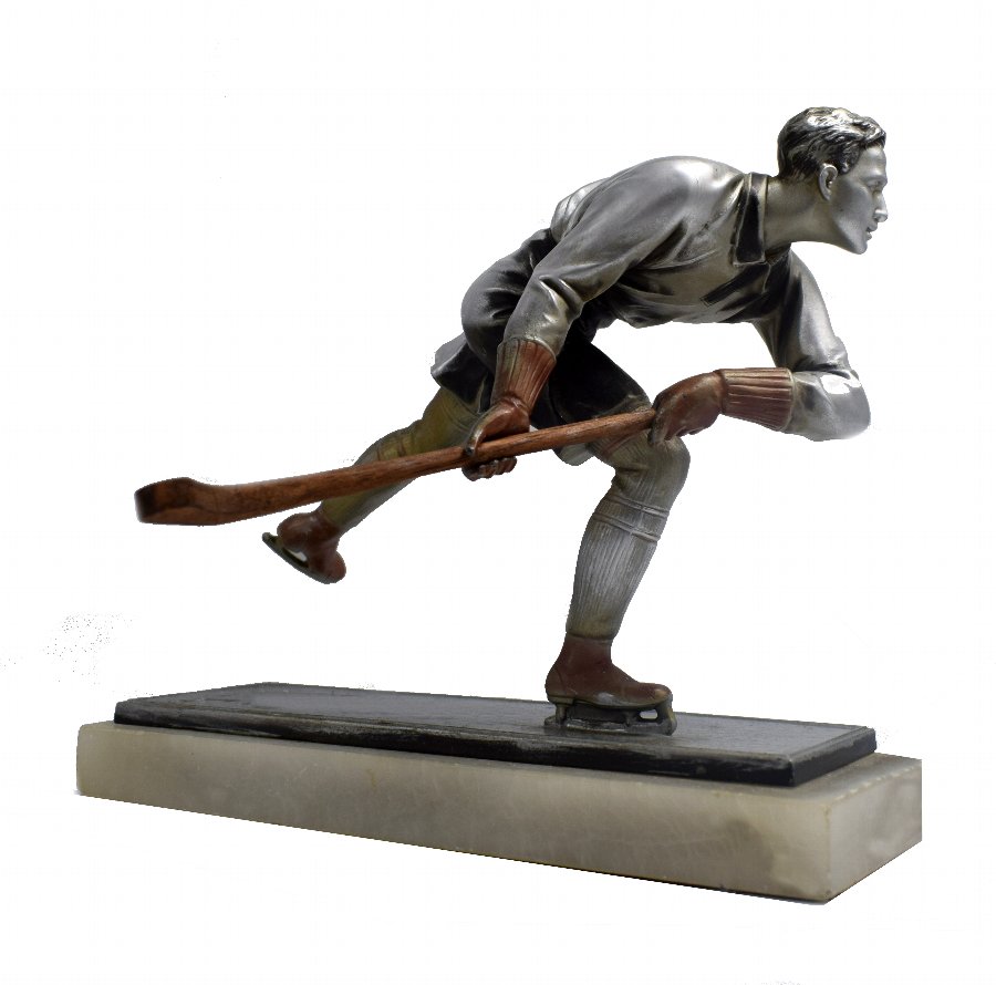 Art Deco Spelter Ice Skater Figure Attributed To Josef Lorenzl