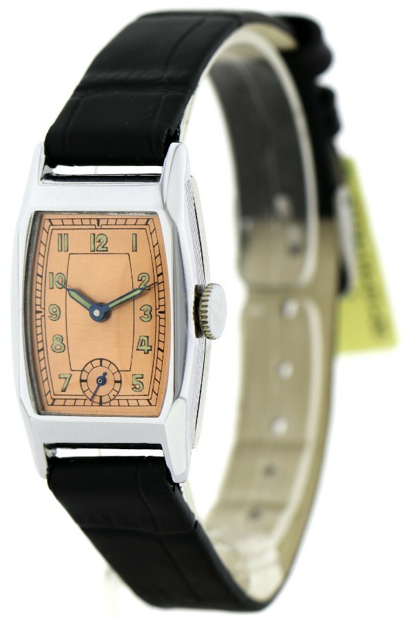 Rare Art Deco Gents Wristwatch Old Stock, Never Worn, circa 1930