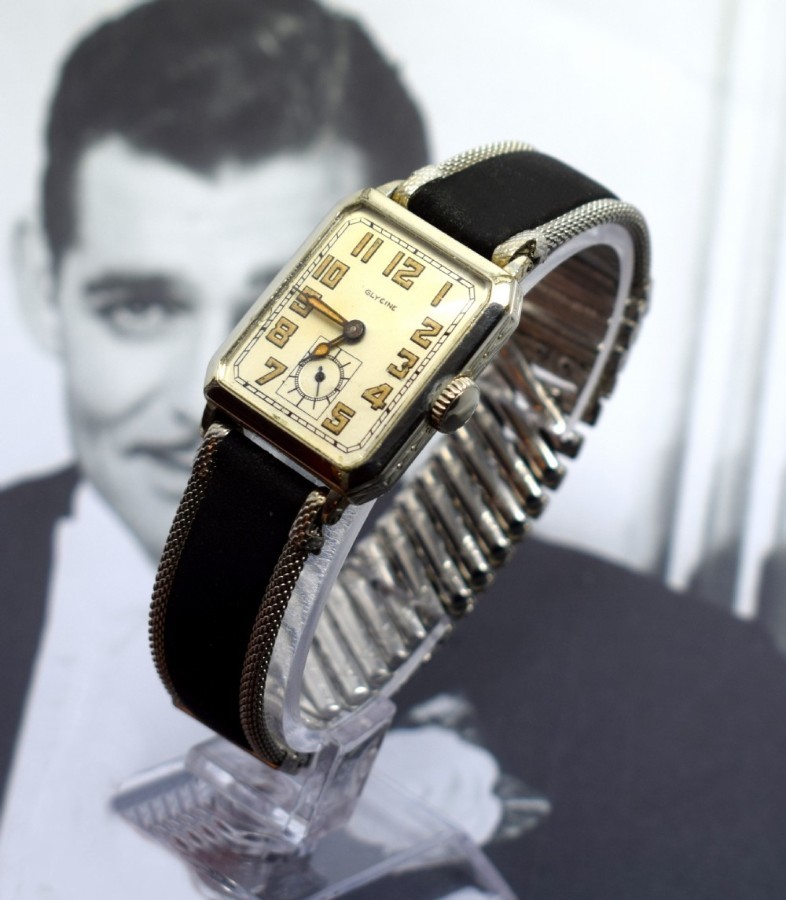 Gents Art Deco 14k White Gold Wrist Watch