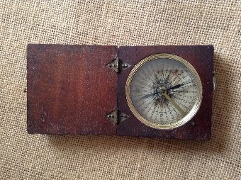 Antique Mahogany Cased Compass
