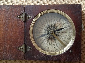 Antique Mahogany Cased Compass