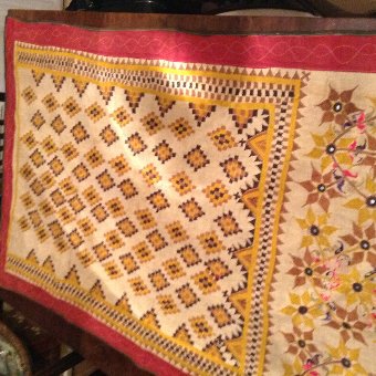 Antique Vintage Embroidered Textile Hanging