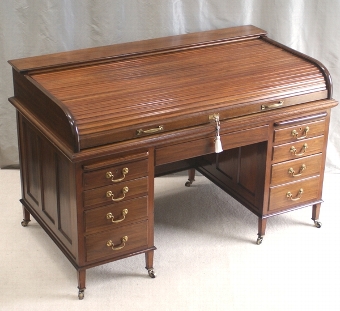 Antique Walnut Roll Top Desk