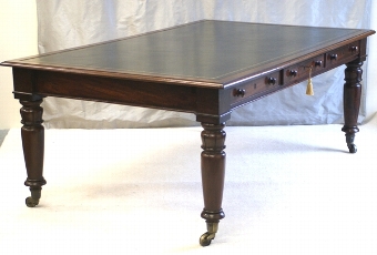 Large Antique Mahogany Library Table