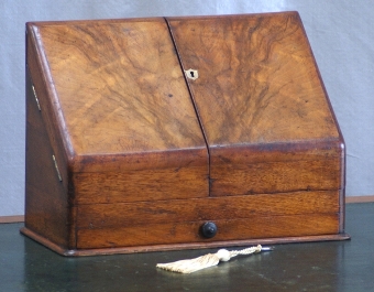 Antique Walnut Stationery Box