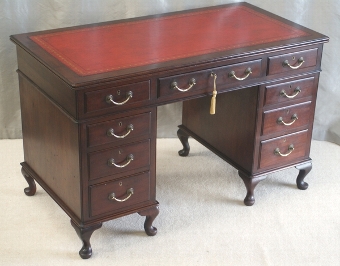 Small Antique Victorian Pedestal Desk