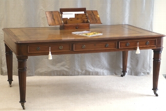 Large Antique Mahogany Library Table