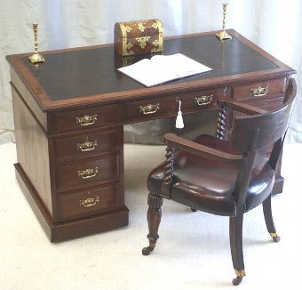 Victorian Mahogany Pedestal Desk