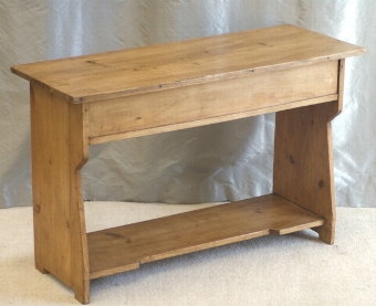 Antique Pine Bench with Slipper Box
