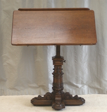 Antique Oak Reading Table Lectern