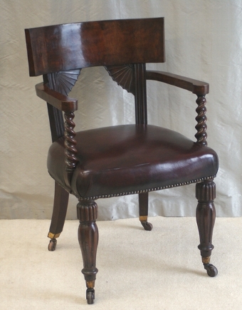 Antique Victorian Library Desk Chair