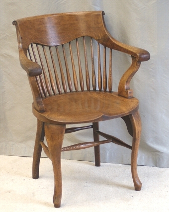 Antique Antique Oak Desk Chair by Shoolbred | ANTIQUES.CO.UK