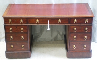 Antique Walnut Pedestal Desk