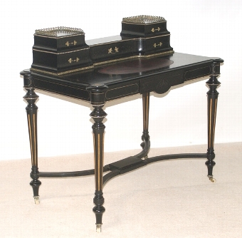 Antique Victorian Ebonised Writing Table