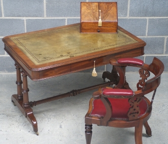 Mahogany Library Table by C Hindley