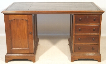 Antique Victorian Teak Gentlemans Desk