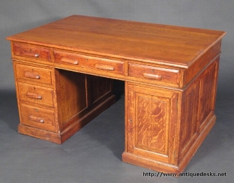 Edwardian Oak Full Partners Desk