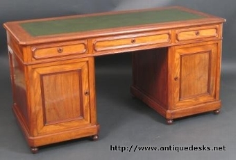 Impressive 19thC Continental Pedestal Desk