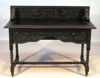 Victorian Carved Dark Oak Sideboard