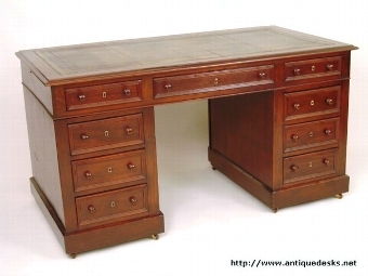 19thC Continental Extending Pedestal Desk