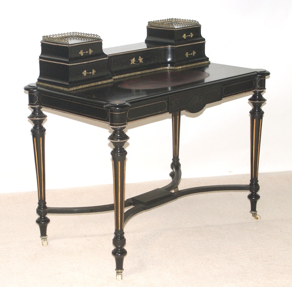 Antique Victorian Ebonised Writing Table