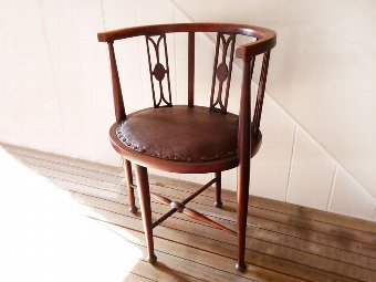 Edwardian Corner Chair, Arts And Crafts Chair, Barrel Chair, Tub Chair