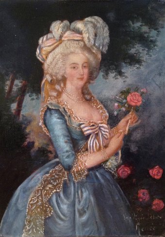 Antique ON SALE through June: Marie Antoinette à La Rose, Victorian Study, after Louise Elisabeth Vigée Lebrun