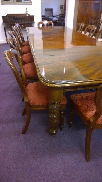 Antique Large Mahogany Dining table and chairs. 12 Seater Victorian Extending table and 12 chairs