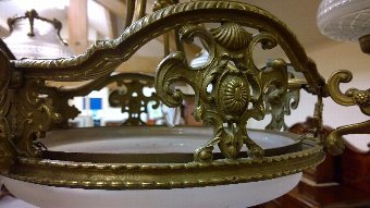 Antique Top quality Bronze Centre / Ceiling Light fitting with cut glass shades