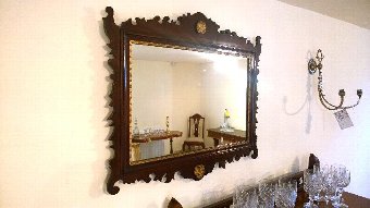 Chippendale Mirror in mahogany with parcel gilt detailing