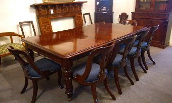 10 seat Mahogany dining table, Restored and with good colour and finish